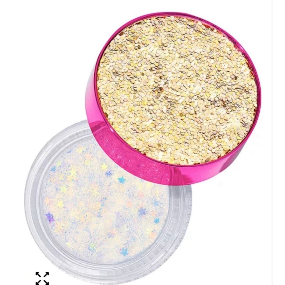 Tarte Treasure Pot Glitter Gel Star Party Iridescent White Star Sequins 0.47oz